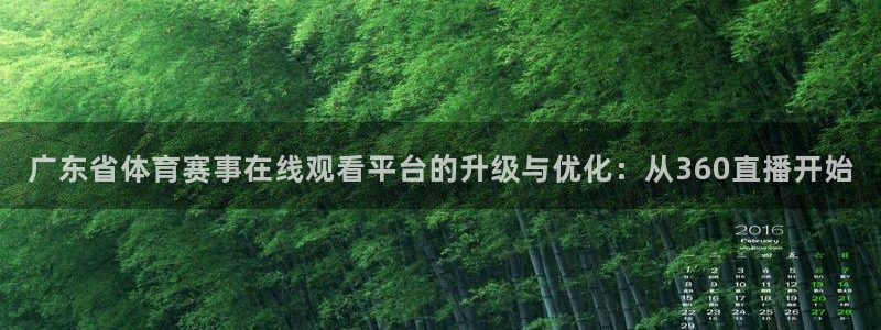广东省体育赛事在线观看平台的升级与优化：从360直播开始